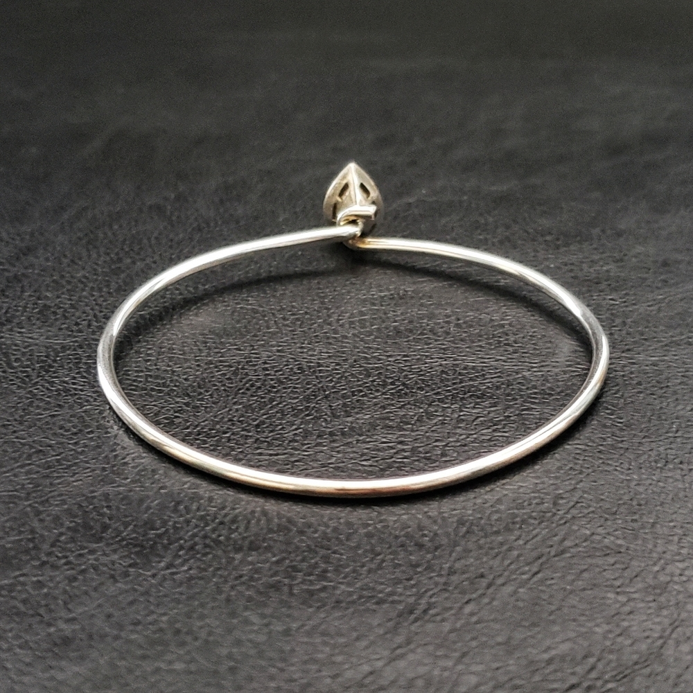 Teardrop Solitaire Hook Bangle Bracelet - image 6